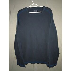 Carbon 2 Cobalt Thermal Mens XL Faded Blue Long Sleeve Waffle Knit Crew Shirt